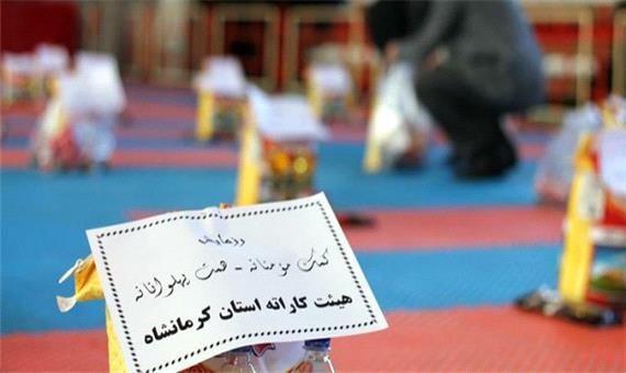 برگزاری آیین همدلی بر روی تاتامی/ توزیع بسته‌های معیشتی بین ورزشکاران کرمانشاه