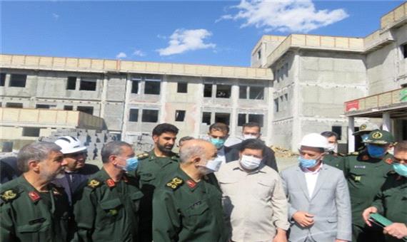 بازدید فرمانده کل سپاه پاسداران از بیمارستان در حال ساخت شهید قاضی سنندج + عکس