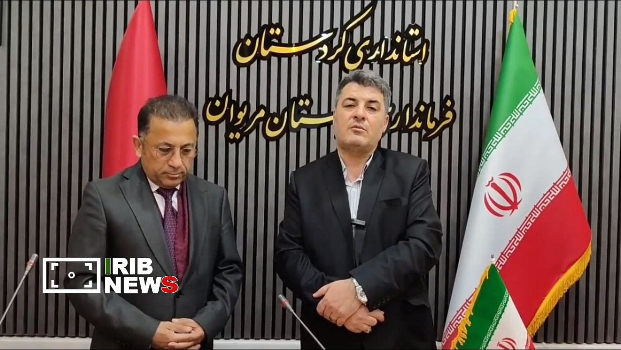 نشست مشترک فرمانداران مریوان و پنجوین اقلیم کردستان