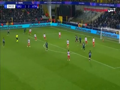 گل دوم کلوب بروژ به اتلتیکومادرید توسط ترسولدی