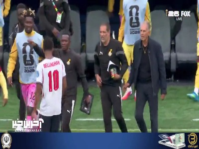 درگیری کارلوس کی‌روش با جود بلینگام، بین دونیمه دیدار انگلیس و غنا