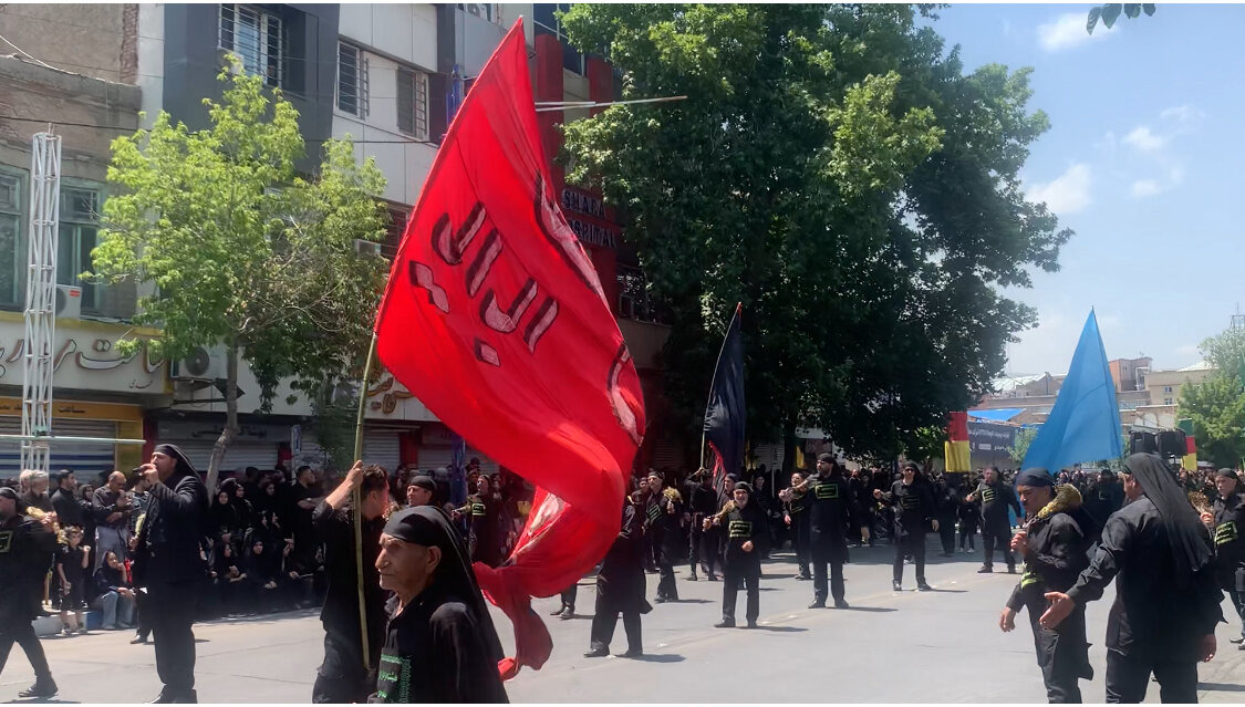 حرکت دسته جات عزاداری کرمانشاه در روز تاسوعا حسینی